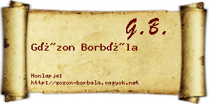 Gózon Borbála névjegykártya