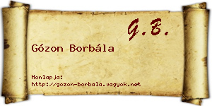 Gózon Borbála névjegykártya